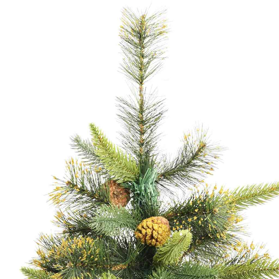 Kunstmatige Scharnier Kerstboom met Cones Groen 210 cm