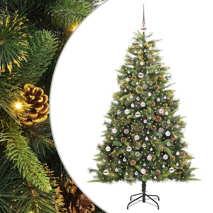Kunstmatige Scharnier Kerstboom met Cones Groen 210 cm