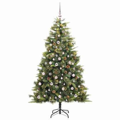 Kunstmatige Scharnier Kerstboom met Cones Groen 210 cm