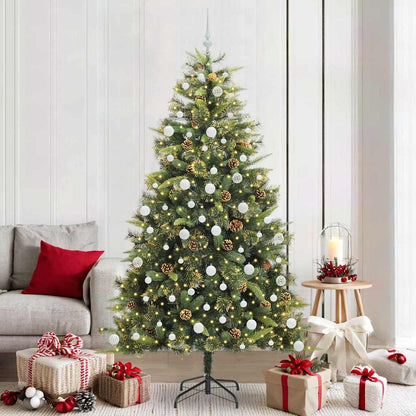 Kunstmatige Scharnier Kerstboom met Cones Groen 210 cm