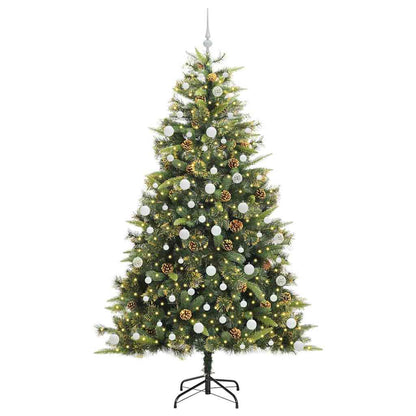 Kunstmatige Scharnier Kerstboom met Cones Groen 210 cm
