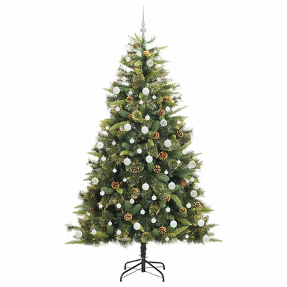 Kunstmatige Scharnier Kerstboom met Cones Groen 210 cm