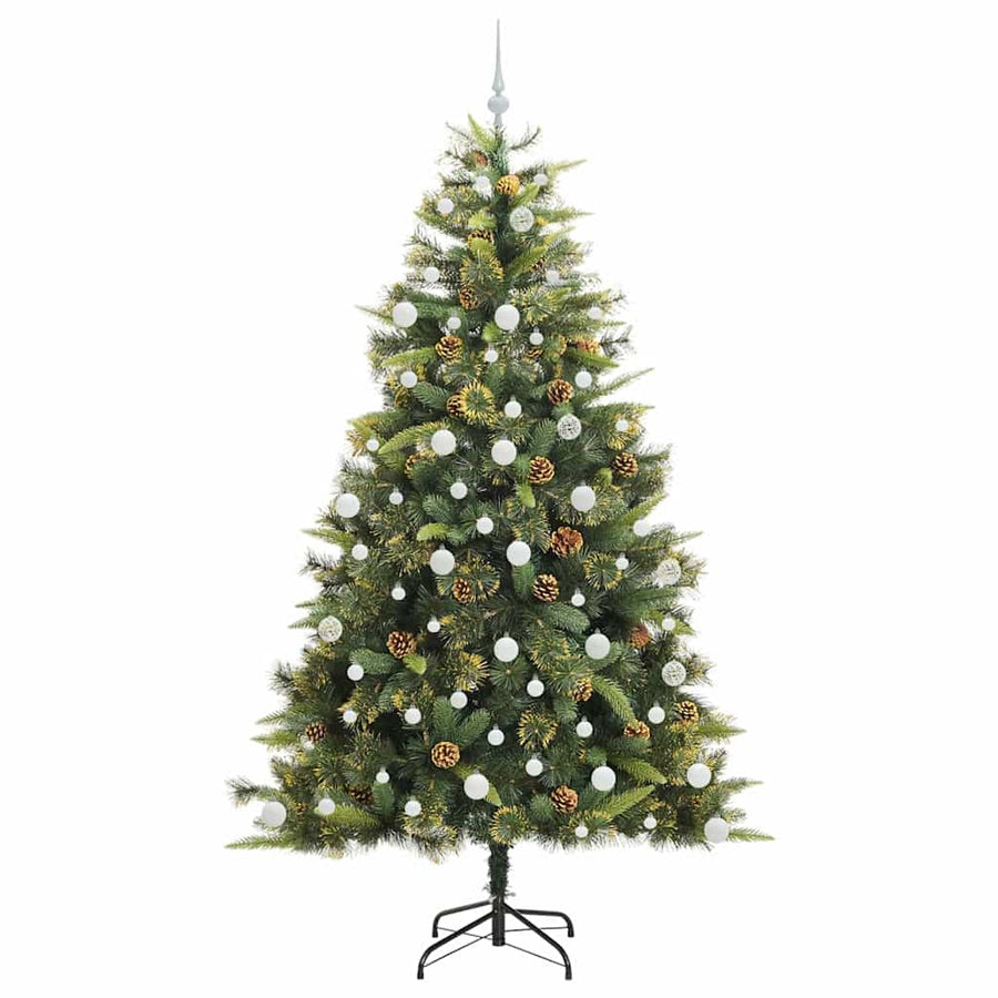 Kunstmatige Scharnier Kerstboom met Cones Groen 210 cm
