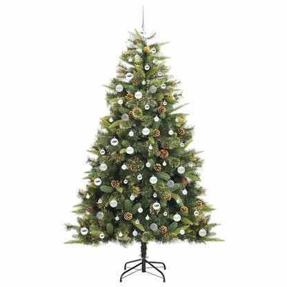 Kunstmatige Scharnier Kerstboom met Cones Groen 210 cm