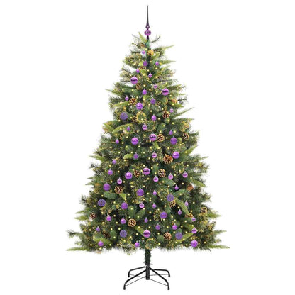 Kunstmatige Scharnier Kerstboom met Cones Groen 210 cm