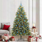 Kerstboom 210 cm groen PVC PE metaal met LED