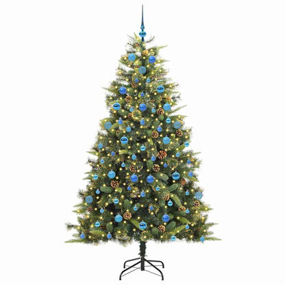 Kunstmatige Scharnier Kerstboom met Cones Groen 210 cm