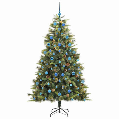 Kunstmatige Scharnier Kerstboom met Cones Groen 210 cm