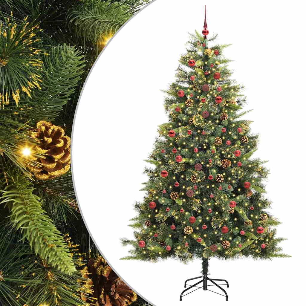 Kunstmatige Scharnier Kerstboom met Cones Groen 240 cm