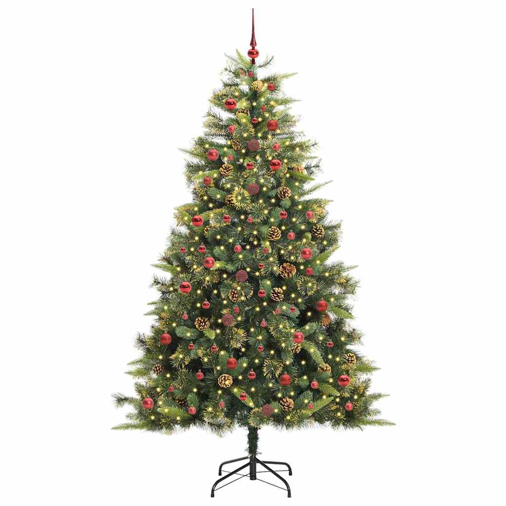 Kunstmatige Scharnier Kerstboom met Cones Groen 240 cm