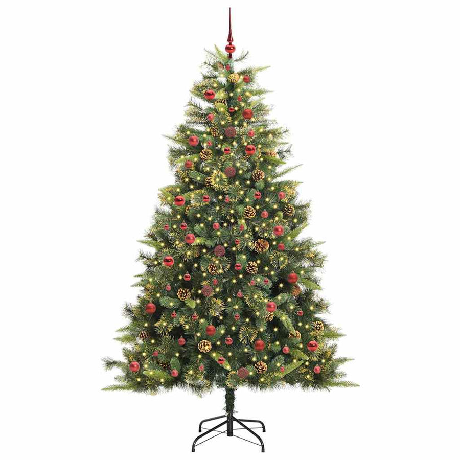 Kunstmatige Scharnier Kerstboom met Cones Groen 240 cm