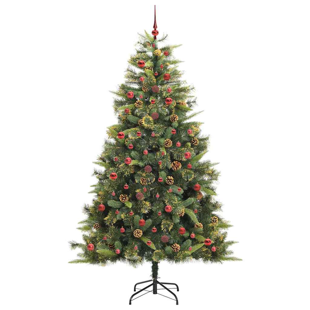 Kunstmatige Scharnier Kerstboom met Cones Groen 240 cm