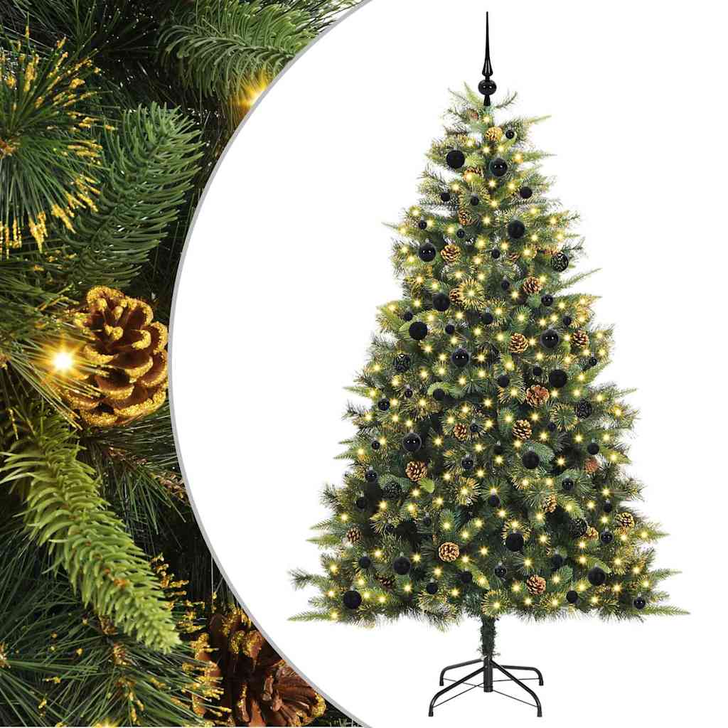 Kunstmatige Scharnier Kerstboom Met Cones Groen 240 cm