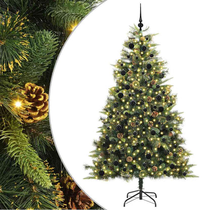 Kunstmatige Scharnier Kerstboom Met Cones Groen 240 cm