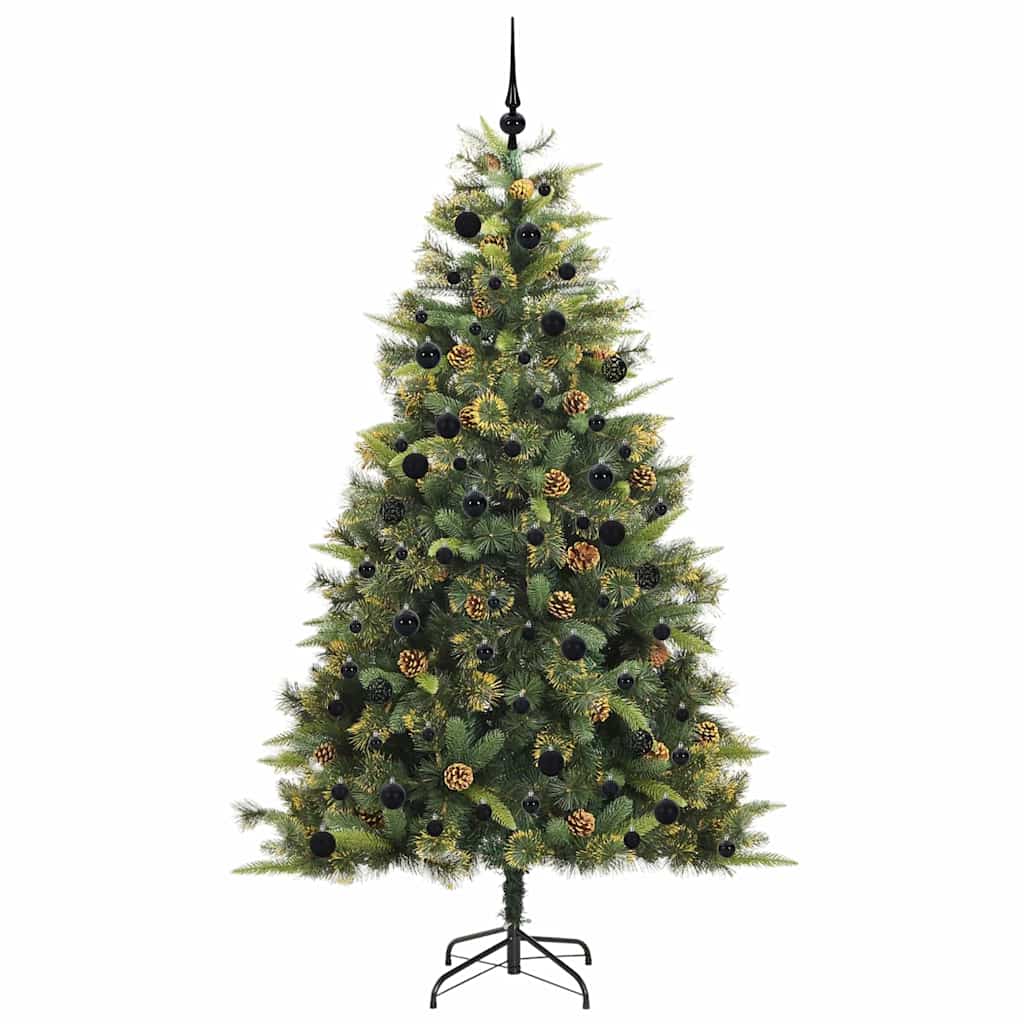Kunstmatige Scharnier Kerstboom Met Cones Groen 240 cm