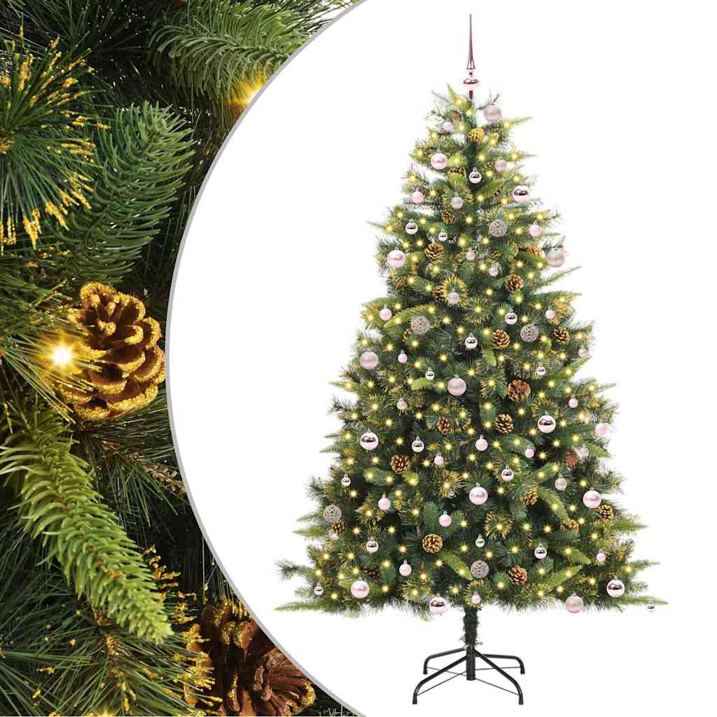 Kunstmatige Scharnier Kerstboom Met Cones Groen 240 cm