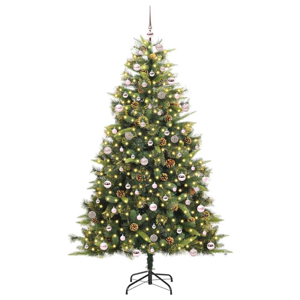 Kunstmatige Scharnier Kerstboom Met Cones Groen 240 cm
