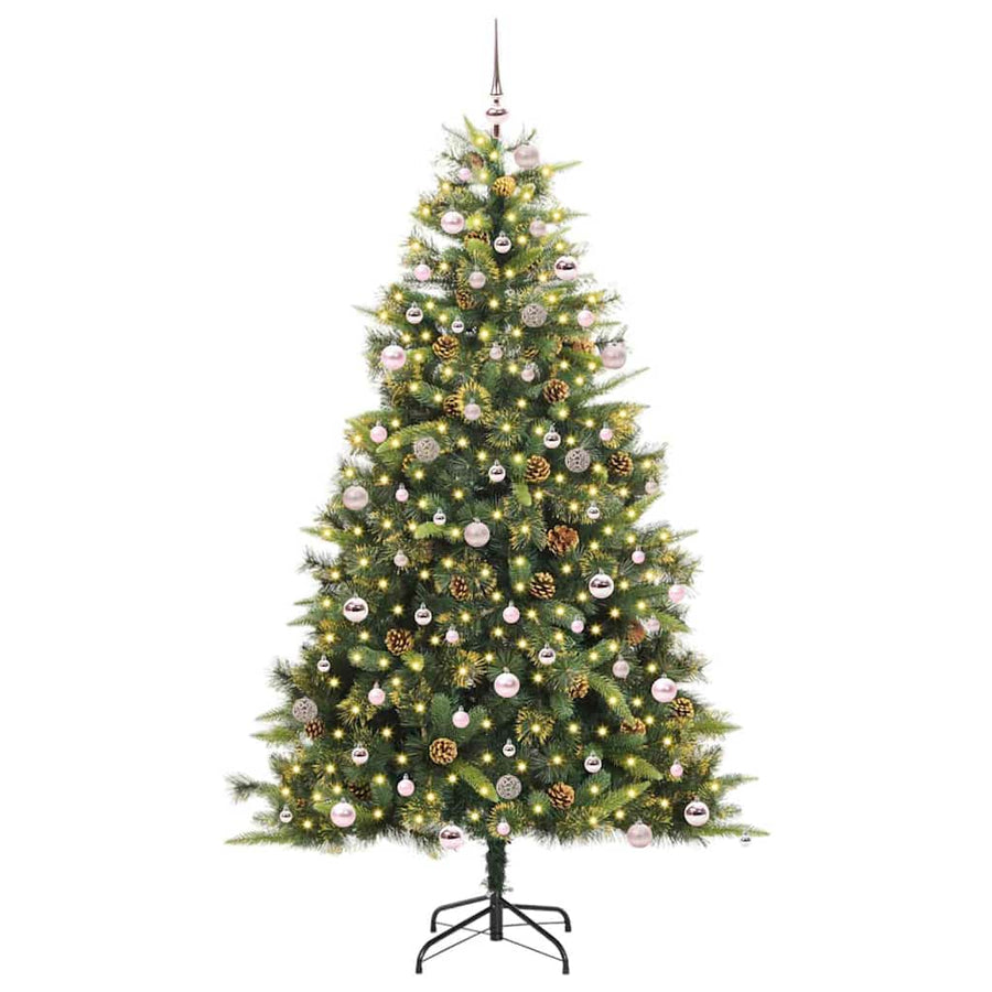 Kunstmatige Scharnier Kerstboom Met Cones Groen 240 cm