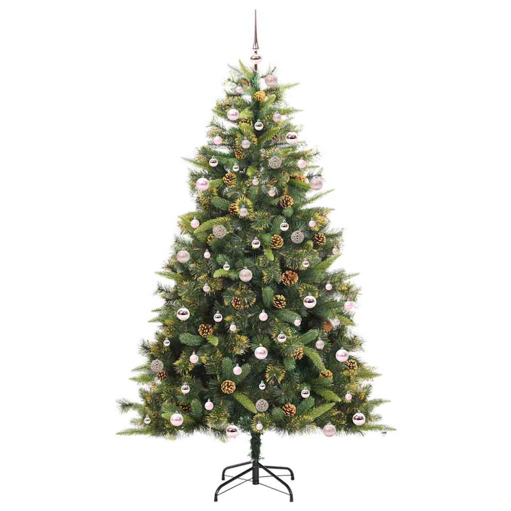 Kunstmatige Scharnier Kerstboom Met Cones Groen 240 cm