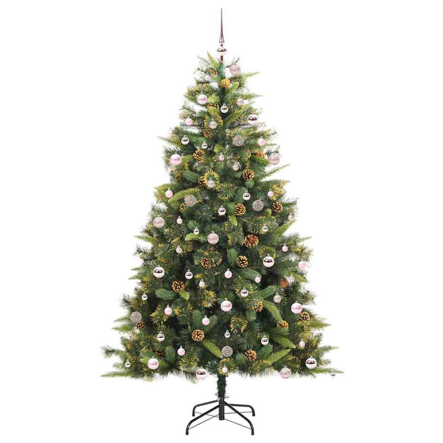 Kunstmatige Scharnier Kerstboom Met Cones Groen 240 cm