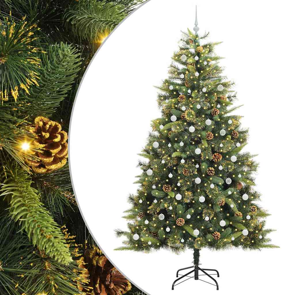 Kunstmatige Scharnier Kerstboom Met Cones Groen 240 cm