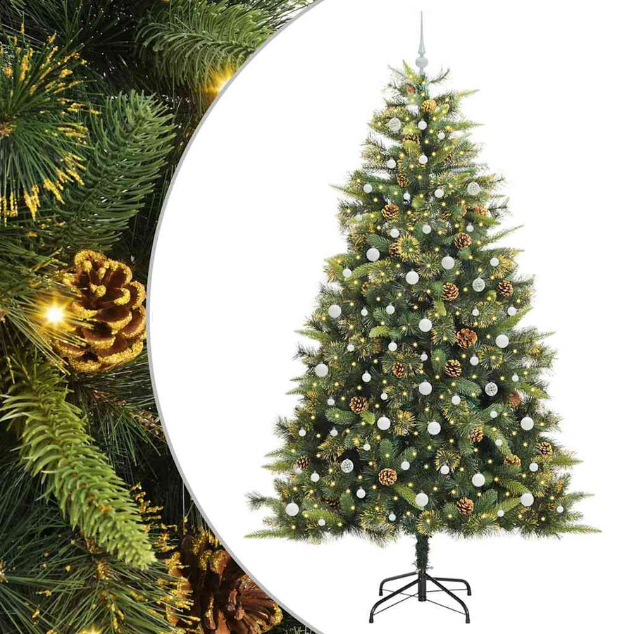 Kunstmatige Scharnier Kerstboom Met Cones Groen 240 cm