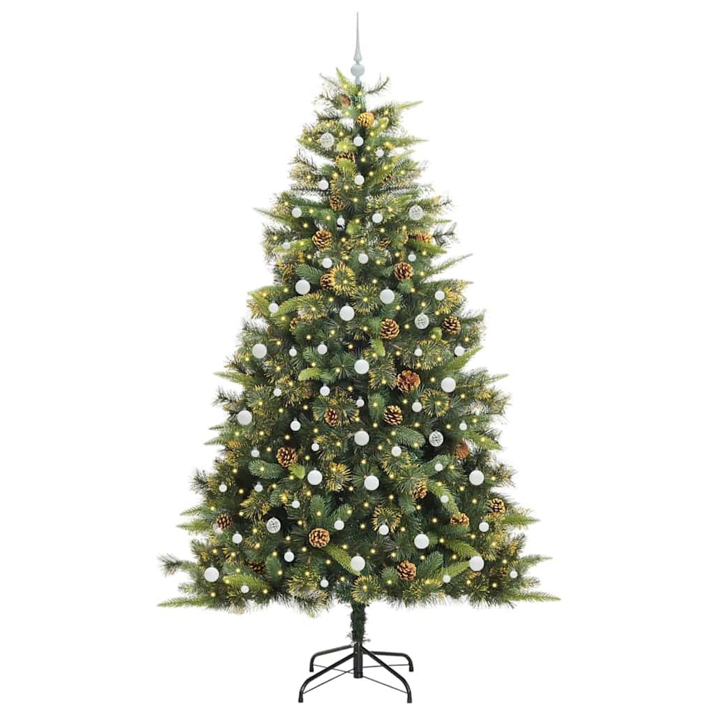 Kunstmatige Scharnier Kerstboom Met Cones Groen 240 cm