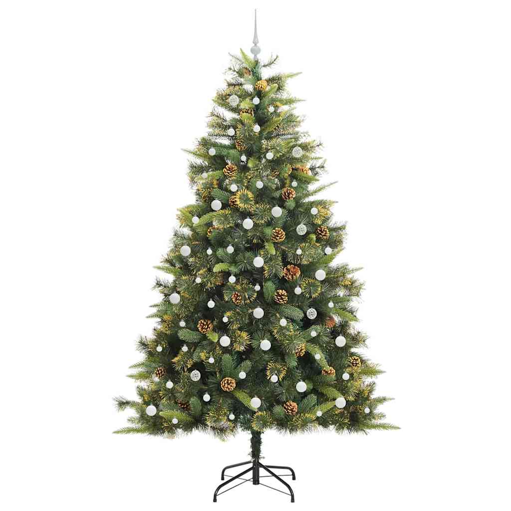 Kunstmatige Scharnier Kerstboom Met Cones Groen 240 cm