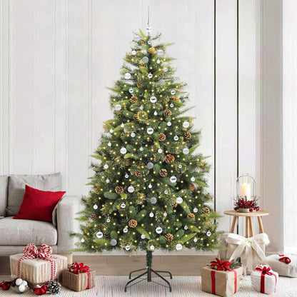 Kunstmatige Scharnier Kerstboom met Cones Groen 240 cm