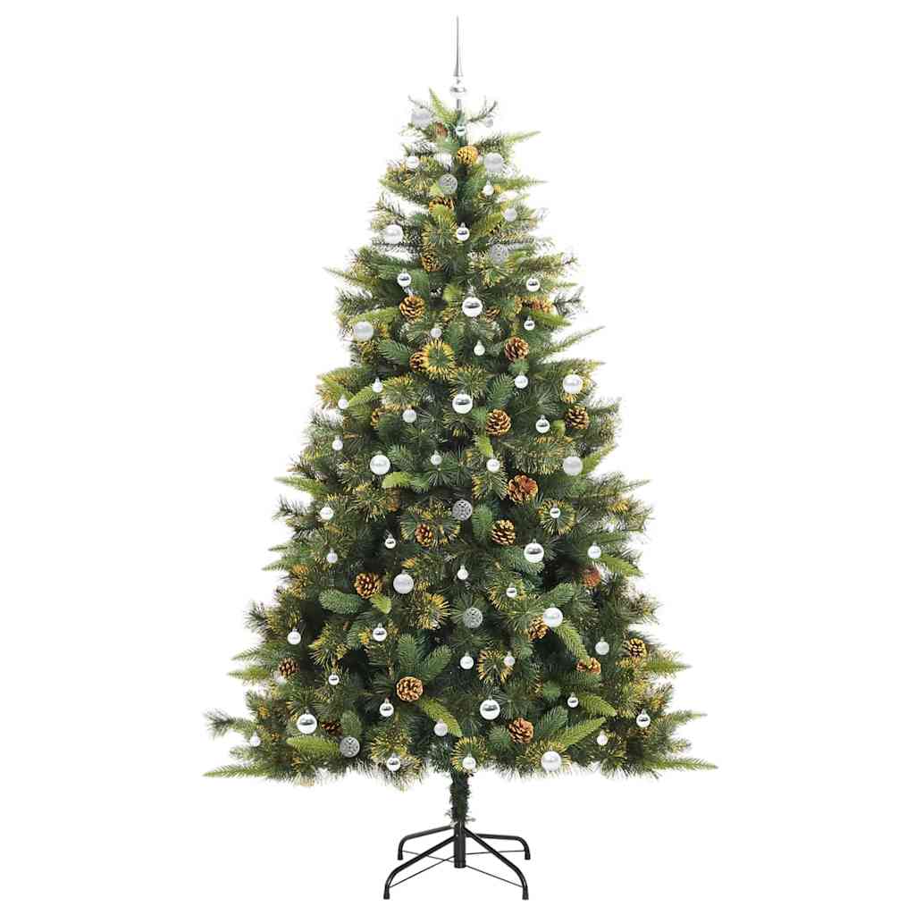 Kunstmatige Scharnier Kerstboom met Cones Groen 240 cm