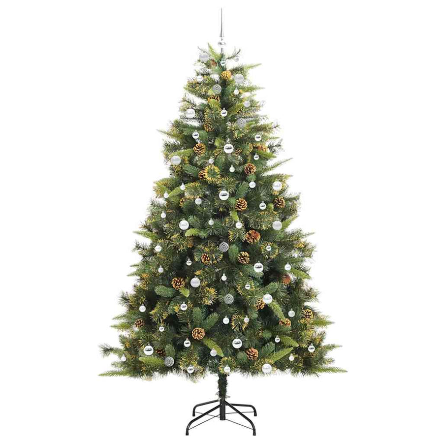 Kunstmatige Scharnier Kerstboom met Cones Groen 240 cm