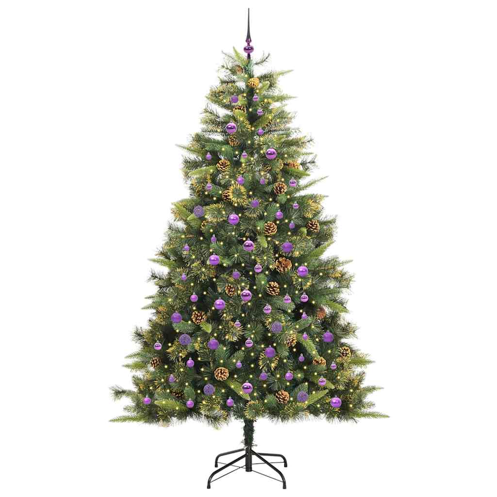Kunstmatige Scharnier Kerstboom Met Cones Groen 240 cm