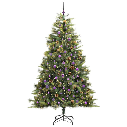 Kunstmatige Scharnier Kerstboom Met Cones Groen 240 cm