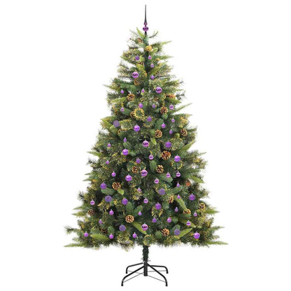 Kunstmatige Scharnier Kerstboom Met Cones Groen 240 cm