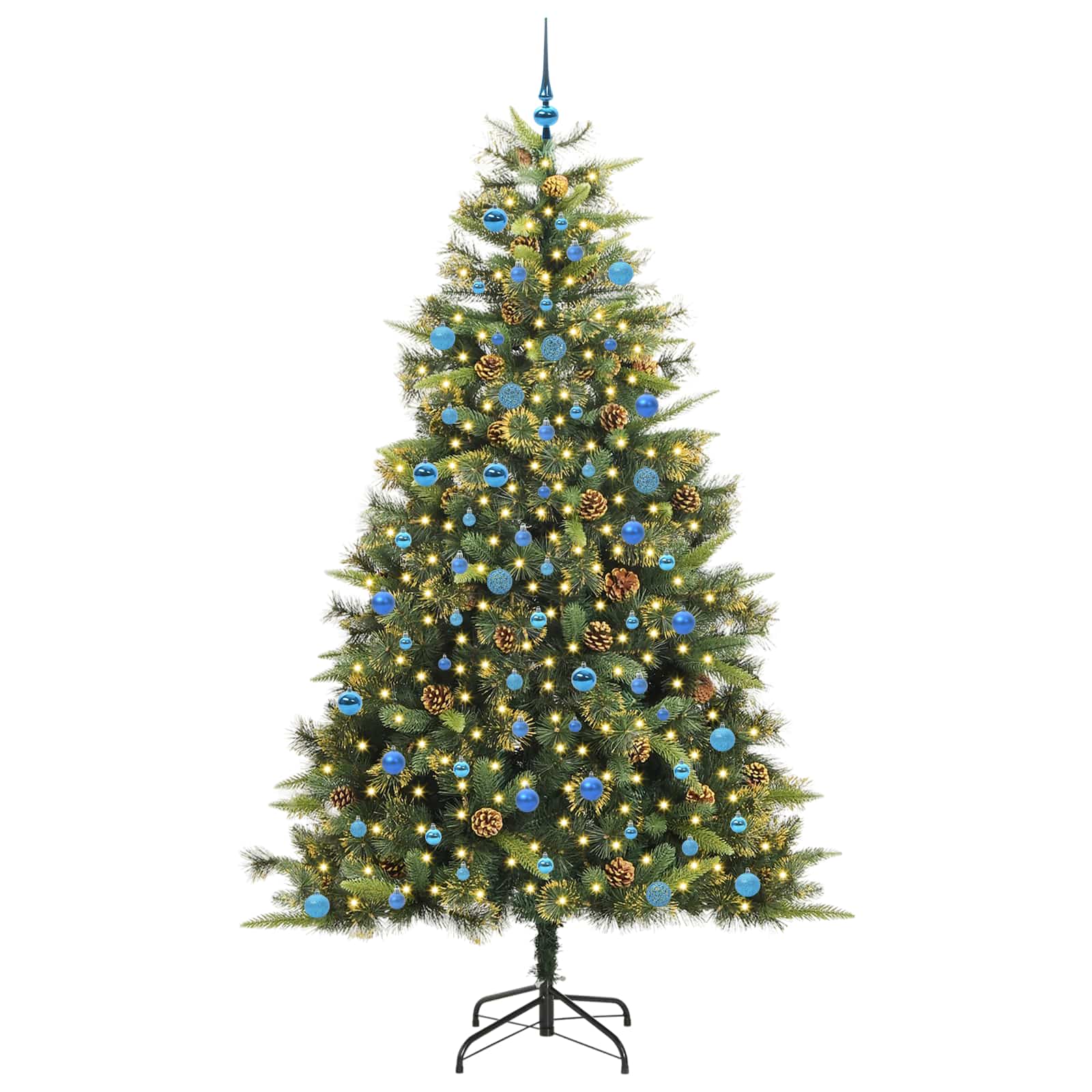 Kunstmatige Scharnier Kerstboom Met Cones Groen 240 cm