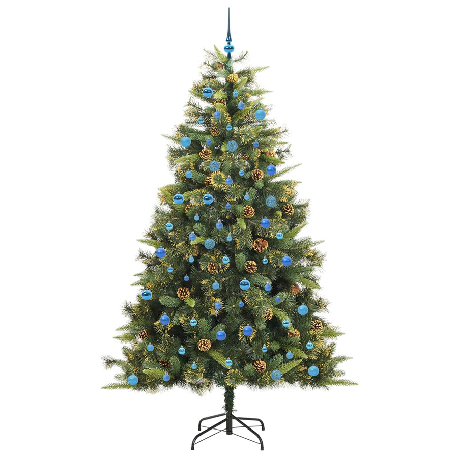 Kunstmatige Scharnier Kerstboom Met Cones Groen 240 cm