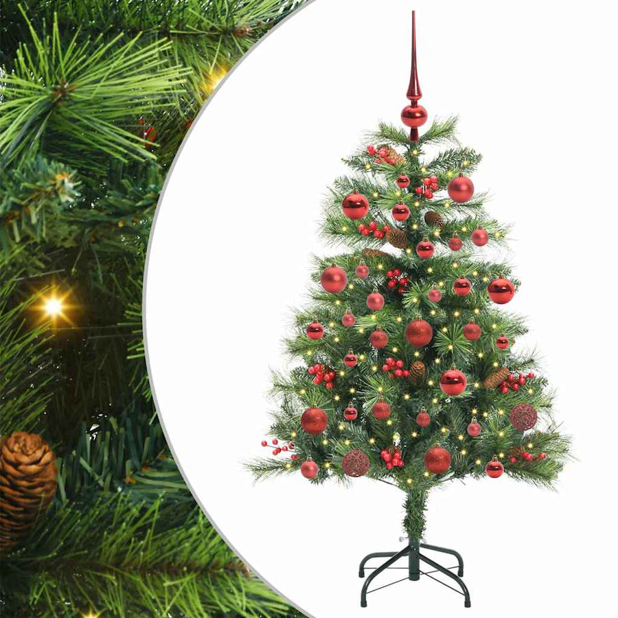 Kunstkerstboom Met Led -Striplichten Groen Pvc En Metaal 150 cm