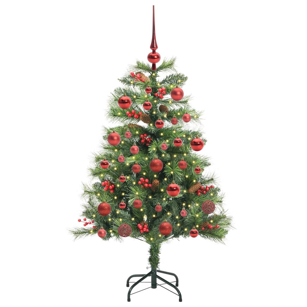 Kunstkerstboom Met Led -Striplichten Groen Pvc En Metaal 150 cm