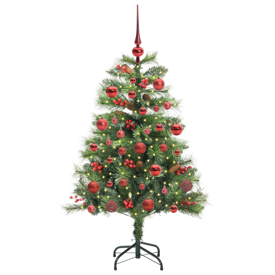 Kunstkerstboom Met Led -Striplichten Groen Pvc En Metaal 150 cm