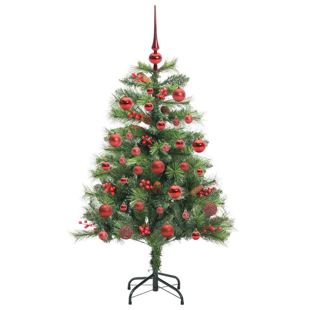 Kunstkerstboom Met Led -Striplichten Groen Pvc En Metaal 150 cm