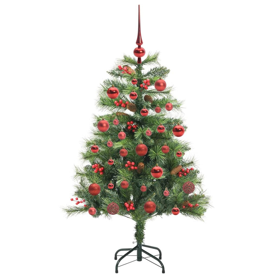 Kunstkerstboom Met Led -Striplichten Groen Pvc En Metaal 150 cm
