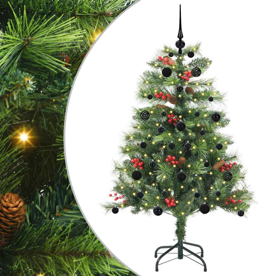Kunstkerstboom Met Led -Striplichten Groen Pvc En Metaal 150 cm