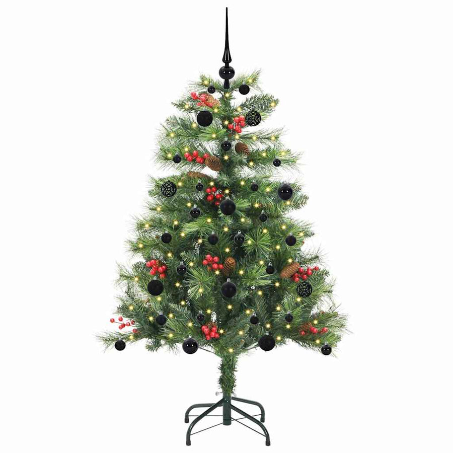 Kunstkerstboom Met Led -Striplichten Groen Pvc En Metaal 150 cm