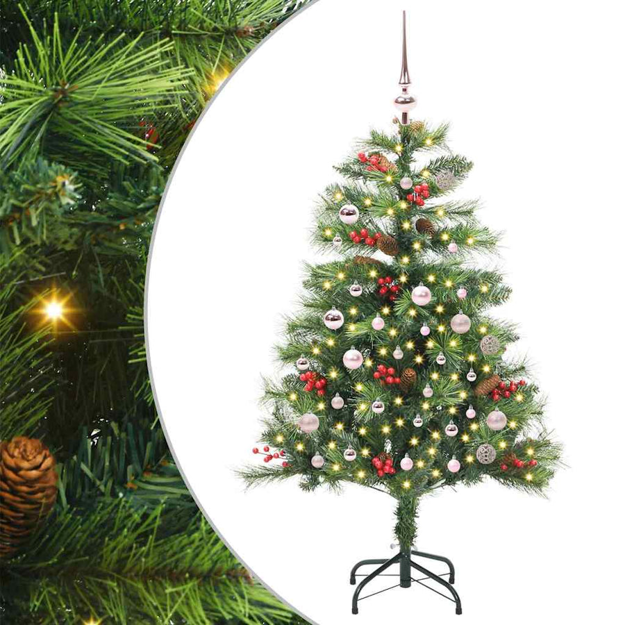 Kunstkerstboom Met Led -Striplichten Groen Pvc En Metaal 150 cm