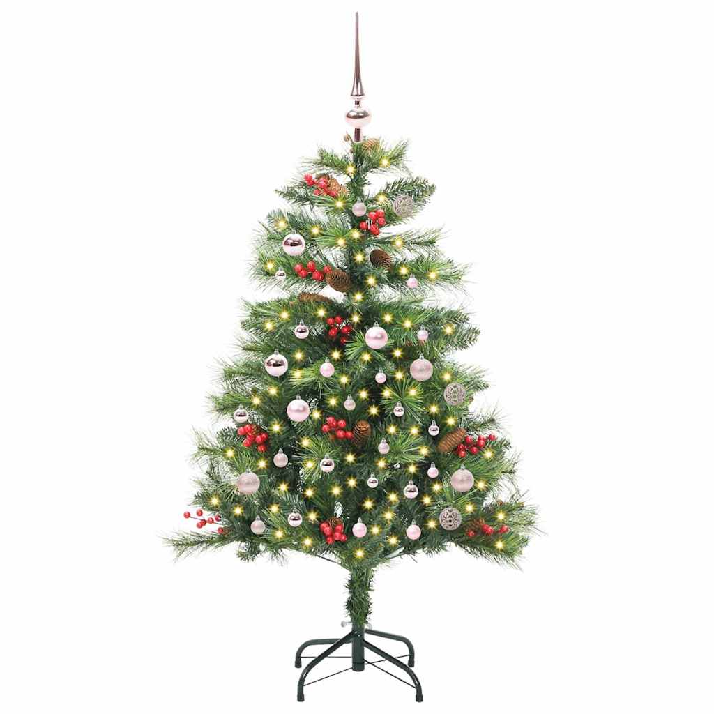 Kunstkerstboom Met Led -Striplichten Groen Pvc En Metaal 150 cm