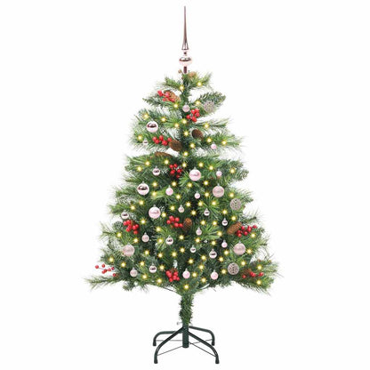 Kunstkerstboom Met Led -Striplichten Groen Pvc En Metaal 150 cm