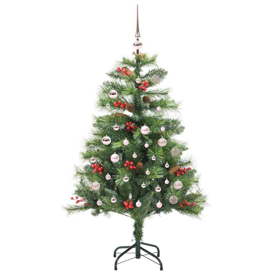 Kunstkerstboom Met Led -Striplichten Groen Pvc En Metaal 150 cm