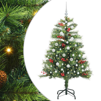 Kunstkerstboom Met Led -Striplichten Groen Pvc En Metaal 150 cm