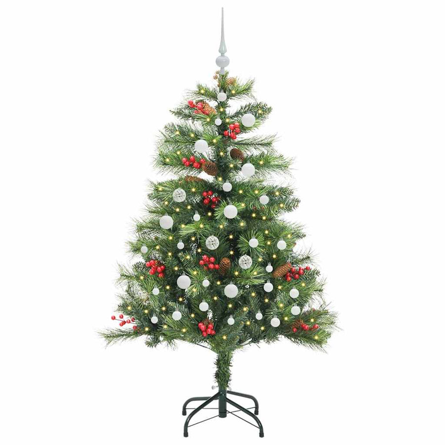Kunstkerstboom Met Led -Striplichten Groen Pvc En Metaal 150 cm
