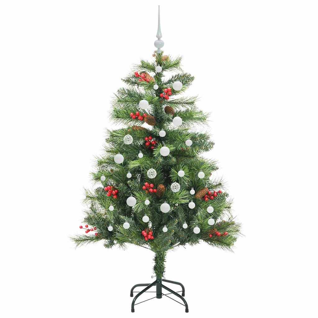 Kunstkerstboom Met Led -Striplichten Groen Pvc En Metaal 150 cm